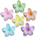 Flower Hair Clips for Women 6 Pcs Hawaiian Large Claw Clips Plumeria Medium Hair Claw Clips for Thick Thin Hair Hibiscus Tropical Beach Hair Accessories for Women Girls and Girls -Petal