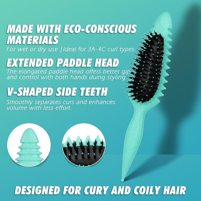 Candy Brush Curl Defining Hair Brush for Effortlessly Detangling Shaping and Styling Curls, Curl Brushes with EdgeLift for All Wet or Dry Hair Types for Women and Girl, Reduce Pulling and Frizzing