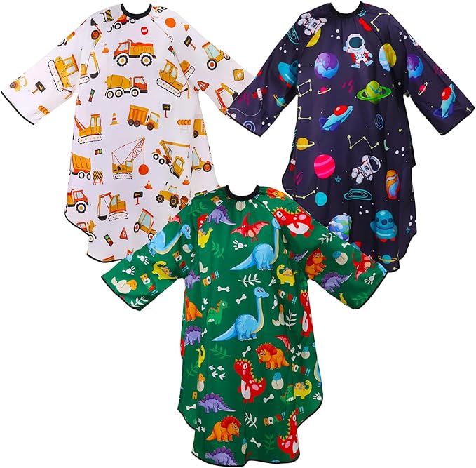 Kids Hair Cutting Cape with Sleeve, Kid Barber Cape Haircut Cape for Boy Girl, Home Professional Hair Cape for Salon