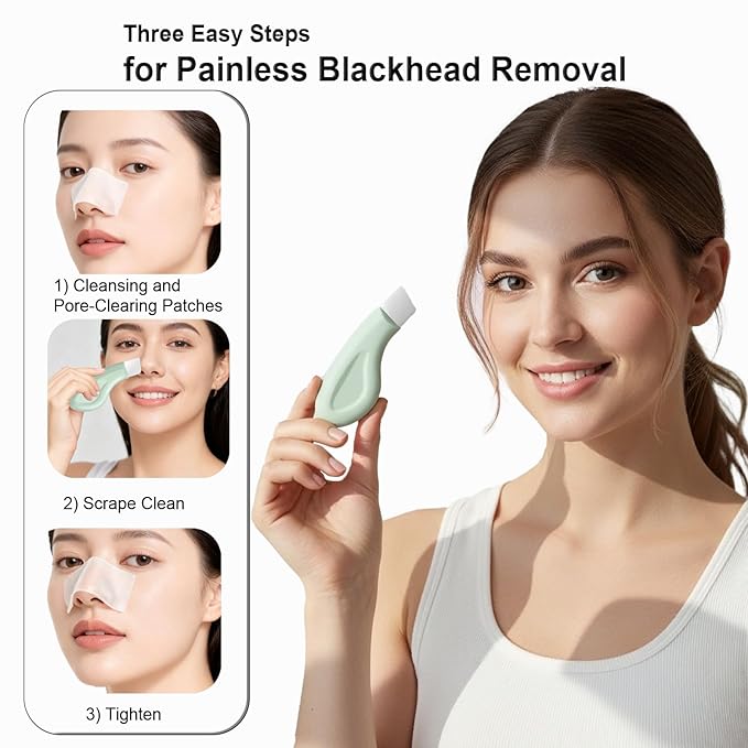 Blackhead Remover Tool, 3-in-1 Face Scrubber, Silicone Scrub Lip Brush, Double Side Lip Exfoliating, Nose Clean Blackhead Removal Brushes (2 Pcs Lip Scrub Brush with Blackhead Scraper)