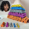 100pcs Perm Rods Set for Natural Hair Plastic Cold Wave Rods Hair Rollers Curling Rod for Women DIY Hairdressing Tools（Orange+Purple+Gray+Blue+Yellow）