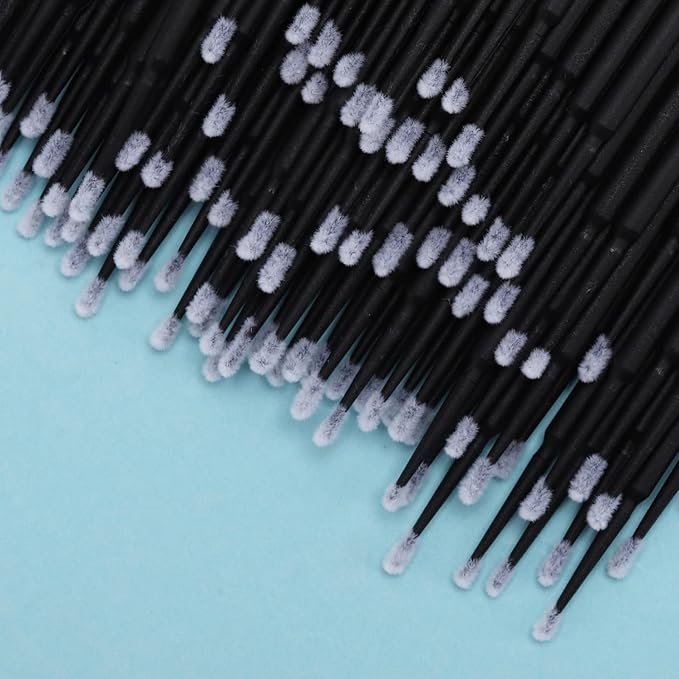 Tbestmax 500 Pcs Disposable Micro Applicator Brush Micro Swabs, Eye Lashes Mascara Wands for Eyelash Extension Black