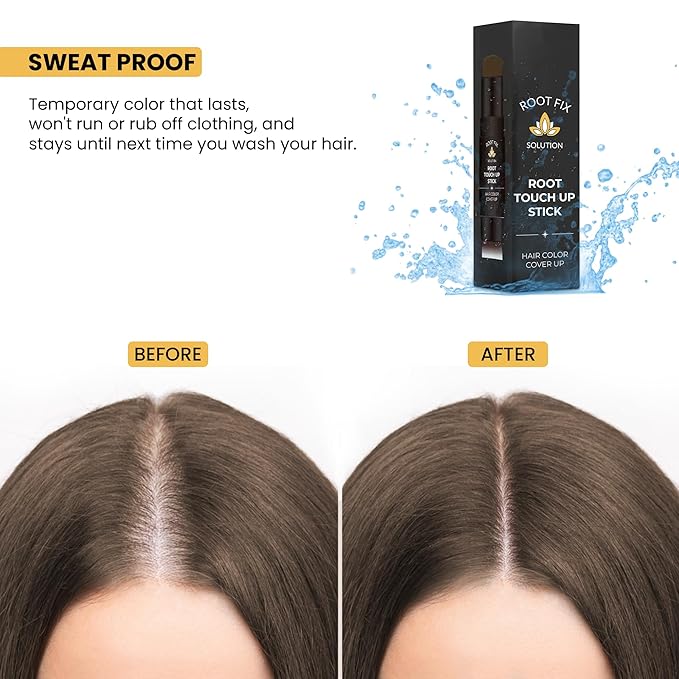 Root Touch Up Hair Color Stick for Gray Coverage - Instant Bald Spot Concealer Stick for Grays and Roots - Professional Salon Quality Hair Cover Up Hair Products for Women/Men (Light Brown)