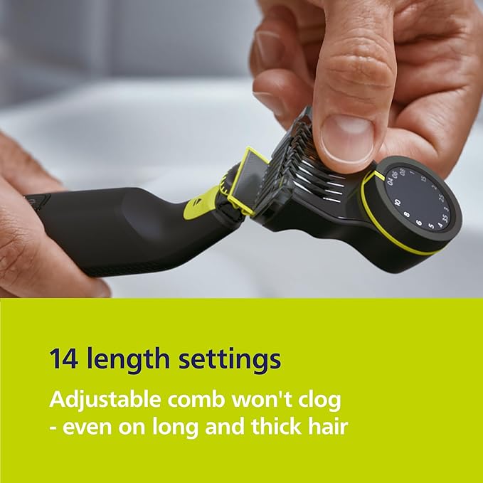 Philips Norelco OneBlade Pro Face+Body Travel Kit Bundle - Philips Norelco OneBlade Pro 360 Face+Body Hybrid Electric Trimmer/Shaver, QP6542/70 +Travel Case, QP401/90