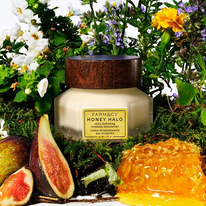 Farmacy Ceramide Face Moisturizer - Honey Halo Hydrating Facial Moisturizer for Dry Skin - Plumps, Soothes + Restores Skin with Potent Ceramides + Buckwheat Honey for a Dewy, Healthy Glow (25ml)