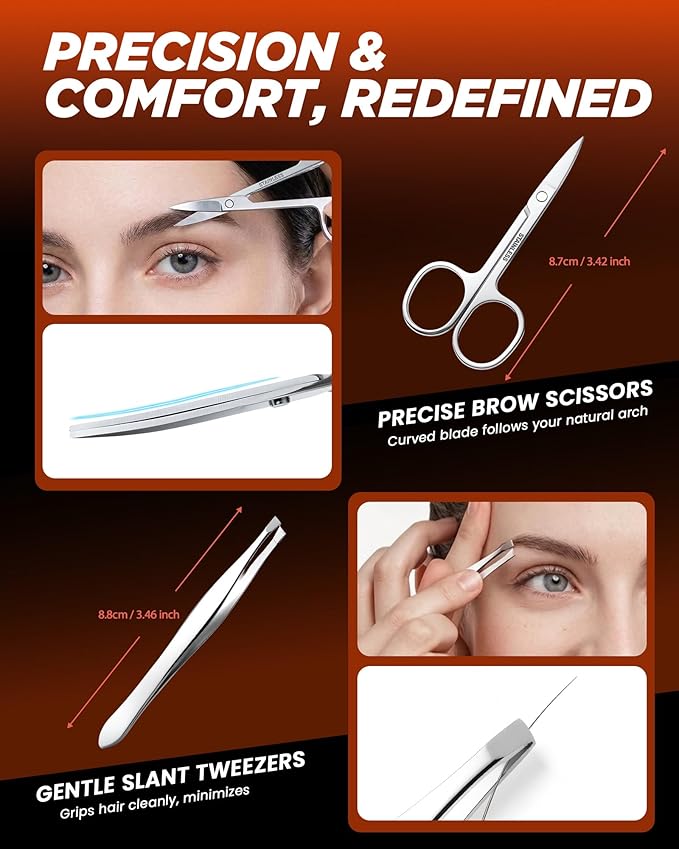 Portable Nail Clipper Set, 7-in-1 Stainless Steel Manicure Kit for Men Travel Grooming Kit with Compact Case, Premium Men's Nail Care Set
