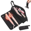 Hair Tools Travel Bag and Heat Resistant Mat, 2 in 1 Portable Organizer Hair Travel Case for Curling Iron, Hair Straightener, Flat Irons, PU Hangable Handle, Neoprene (Elegant Black)