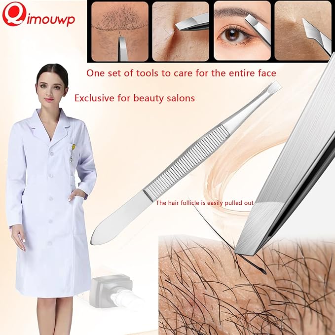 Pimple Popper Tool Kit, 16 Pcs Blackhead Remover Tools, Professional Tweezers Set Comedone Extractor Acne Tool for Zit Blemish Whitehead Cyst Eyebrows Removal, Beauty Tools for Face