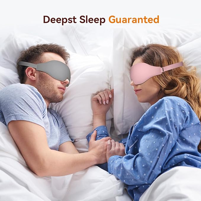 Sleep Mask, EVA BELLE Eye Mask for Men Women, Zero Pressure 3D Sleeping Mask, Cool Super Smooth Light Blocking Soft Eye Shade Cover Memory Foam, Lightweight for Home Travel Use