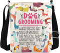 MBMSO Dog Groomer Small Cross Body Shoulder Bag Dog Grooming Gifts Dog Makeup Bag Dog Lovers Gifts Dog Print Crossbody Purse