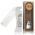 Metal Hair & Beard & Mustache Comb, Multifunctional Folding EDC Pocket Comb With Bottle Opener - Anti-Static for Travel and Everyday Grooming Styling - Silver