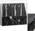 8 Holes Dust-proof Eyelash Tweezers Holder Case Acrylic Marble Tweezer Stand Display Organizer with Cover for Lash Extensions (black)