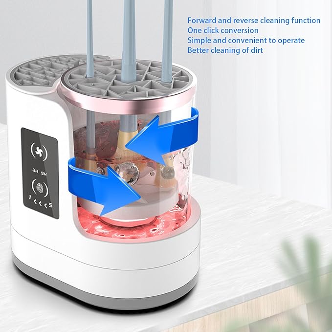 Electric Makeup Brush Cleaner Machine, Portable Automatic 2H 5H Drying Timer USB Cosmetic Brushes Cleaner Tool for All Size Beauty Makeup Brush Set, Contour, Eyeshadow