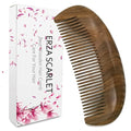 Real Natural Green Sandalwood Wooden Comb/Boutique Hair/Beard Pick Comb - NO SNAGS,NO STATIC,NO TANGLE (Standard tooth)