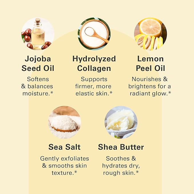 Anti-Cellulite Body Scrub for Skin Tightening, Firming, Moisturizing & Smoothing, Exfoliating Formula for Legs, Glutes, Hands & Feet with Stem Cells, Collagen, Coconut & Jojoba Oil, 16oz - M3