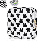 Desing Wish Period Bag Pouch Soft Cloth Sanitary Napkin Storage Bag Portable Menstrual Pad Pouches Tampon Holder for Purse First Period Kit for Girls 9-12 (Black Rabbit)