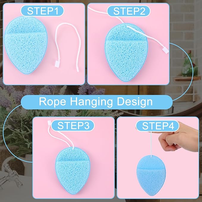 6pcs Face Sponges for Cleansing, Reusable Puff Facial Sponges for Face Wash Face Scrubber Exfoliating Pads Sponge with Finger Cot Suitable for Makeup Remover Washing Face All Skin Types