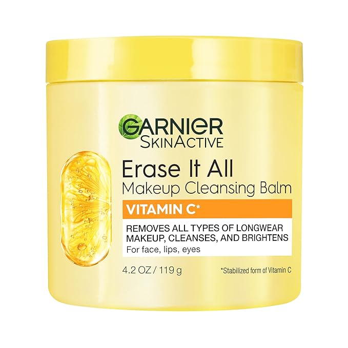 Garnier Erase It All Makeup Cleansing Balm with Vitamin C,Brightening Facial Cleanser and Makeup Remover,4.2 Oz,(Pack of 6)