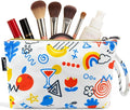 Gloppie Small Makeup Bag Cosmetic Bag for Purse Cute Makeup Pouch White