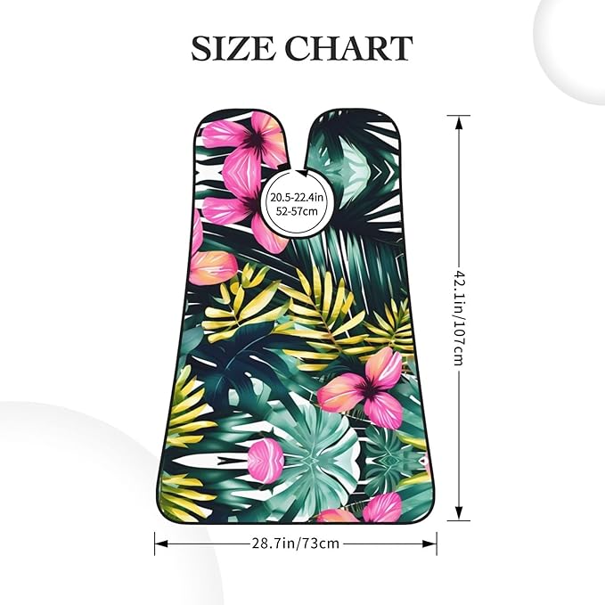Tropical Summer Hawaiian Flower Palm Leaves Print Beard Bib Apron For Men, Beard Hair Catcher For Men Shaving Trimming,Beard Cape Cloth