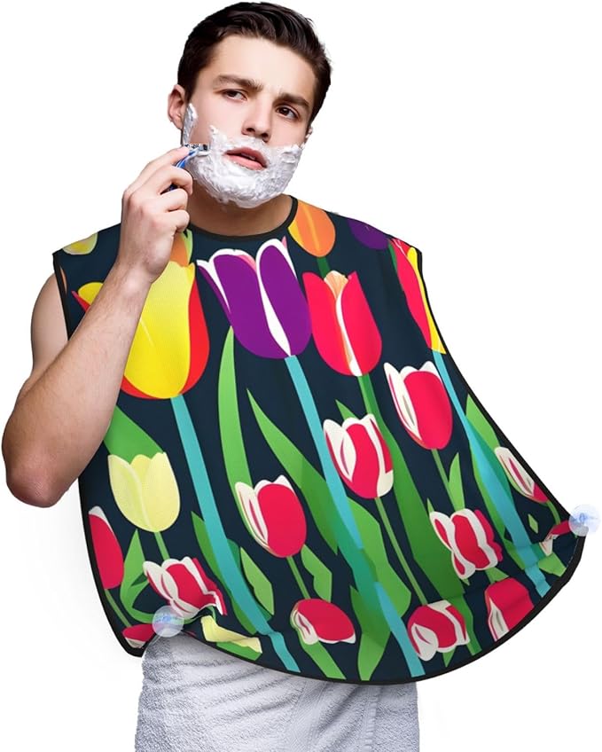 Magic Mushrooms Print Beard Bib Shaving Apron, Beard Hair Trimming Cape Gift For Dad