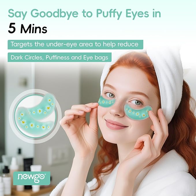 NEWGO Cooling Eye Mask Face Ice Pack for Puffy Eyes and Migraine Relief（7-in-1 Set, Cold Therapy Gel Eye Pads for Face Post-Cosmetic Botox, Filler Recovery, Puffy Eyes & Dark Circles