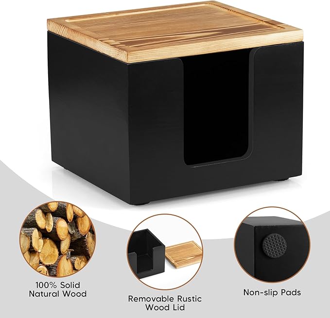 Disposable Face Towel Holder Box - Wood Facial Container Compatible with Clean XL - Towel Storage Makeup Organizer for Vanity, Bathroom Organization (Excluding Facial Towels)