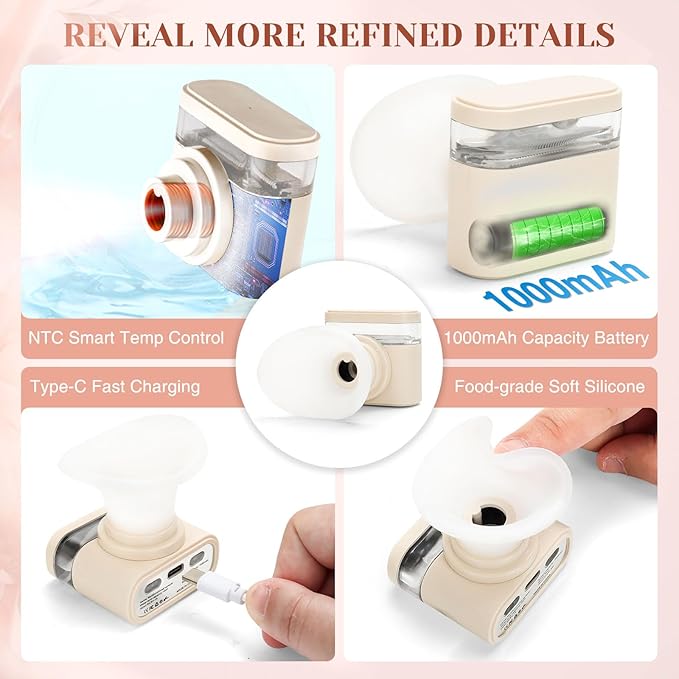 Portable Heated Eye Steamer for Dry Eyes - 3 Heat Settings, Warm Moist Heat Therapy to Restore Natural Tears, Dry Eye Relief Sprayer (Beige)