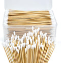 500/1000 Count 6'' Long Round/Pointed Cotton Swabs Durable Stem, Lint- Free Gun Cleaning Swabs Pure Cotton Tips for Gun Maintenance, Makeup, Pet Care, Equipment (Detailed Work)