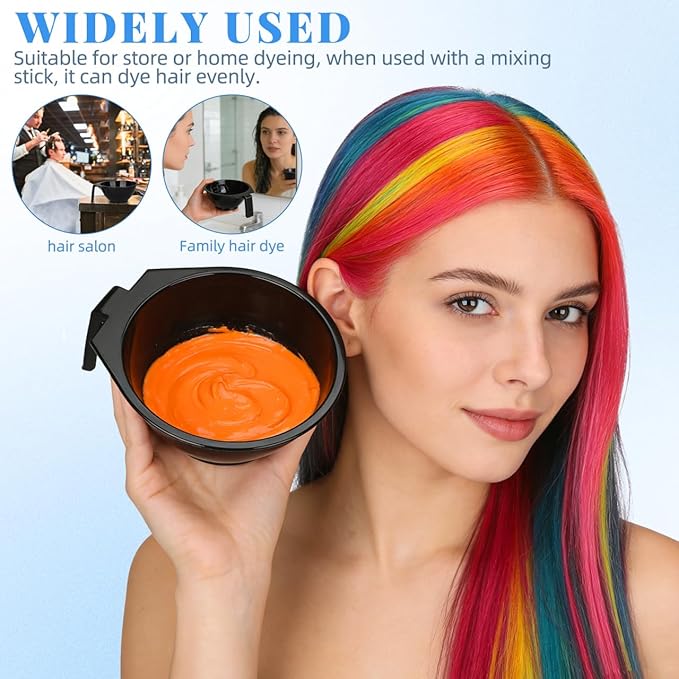 5pcs Hair Salon Dye Bowl Hair Dye Bowl Dying Mixing Tinting Mixing s with Handles DIY Makeup Making Black Plastic