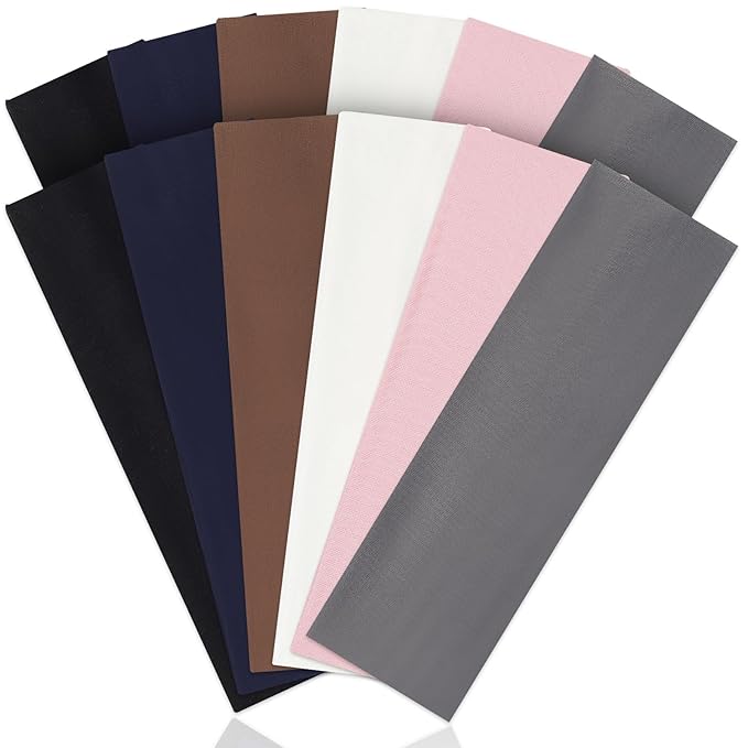12 Pack Sports Headbands for Women, Non-Slip Elastic Soft Hair Bands, Fashion Hair Warp for Workout, Yoga, Running, Fitness, Neutral Colors