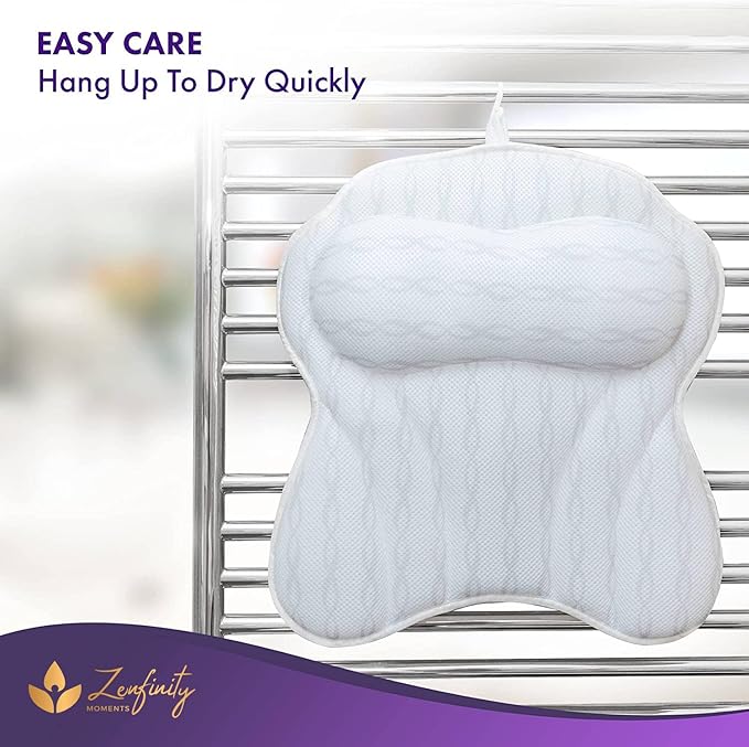 Bath Pillow - Bath Pillows for Tub Neck & Back Support, Luxury Bathtub Pillows for Head & Neck, Soaking, Bubble Bath & Spa, Bathtub Accessories for Women - Gifts for Women,Wife,Girlfriend,Best Friend