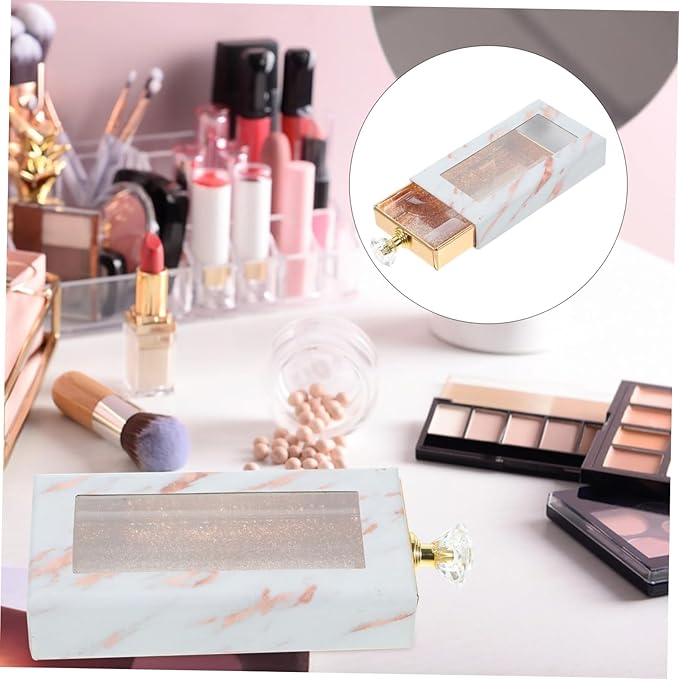 Beaupretty Rectangle Fake Lash Storage Box with Window and Handle 10-Piece Set Organizer for False Eyelashes for Makeup Artists and Eyelash Enthusiasts