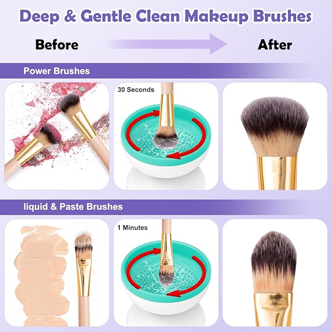 Electric Makeup Brush Cleaner, Luxiv Wash Makeup Brush Cleaner Machine Fit for All Size Automatic Spinner Dryer, Beauty Blender Washer