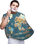 Yellow Flowers Butterflies Print Beard Bib Shaving Apron, Beard Hair Trimming Cape Gift For Dad