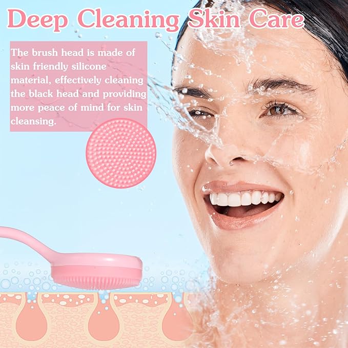4Pcs Silicone Facial Cleansing Brush Manual Exfoliating Brush Soft Face Wash Scrubber Brushes for Women Men Skin Deep Cleaning Care