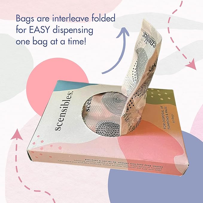 Personal Care Disposal Bags (50 Count) - For Tampons, Pads, Liners, Condoms & More - Discreet, Hygienic & Odor-Reducing Disposal Solution