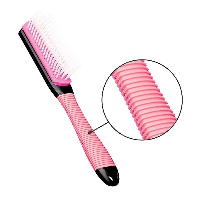 KISS Colors & Care Kids Adjustable Mini Detangling Non-Slip Brush - Pink, Gentle, Smooth & Sleek, Knot-Free Results, Less Breakage, Flexible & Perfect For All Hair Types & Little Ones
