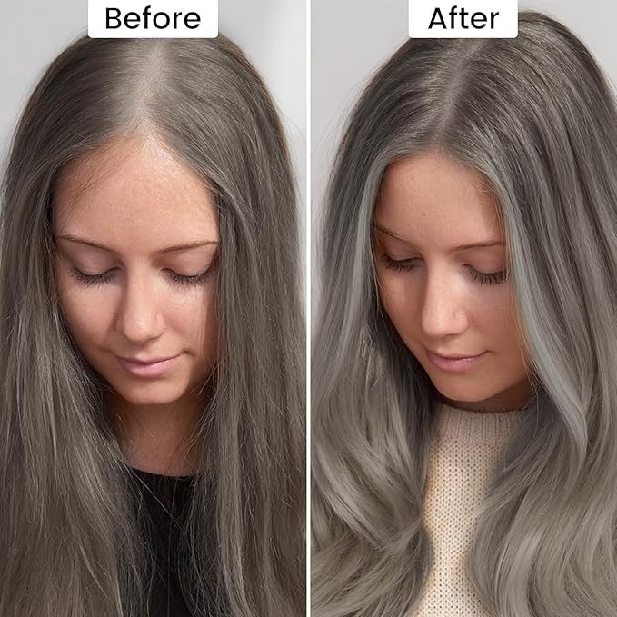 VOLLUCK Root Touch up Powder, Instant Hairline Powder for Thinning Areas and Gray Hair Coverage, Natural and Non-greasy Root Cover up for Women and Men (Gray, 0.35 Ounce)