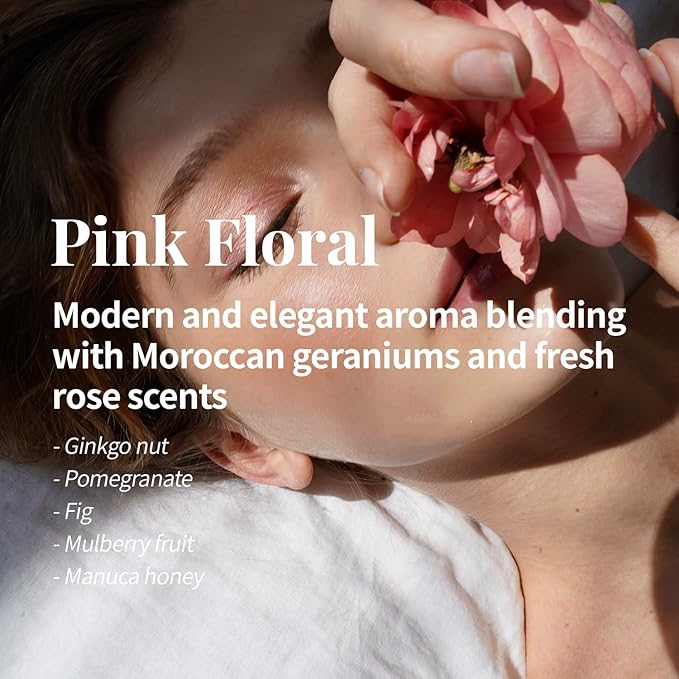 PLU Korean Walnut Body Scrub Pink Floral with Manuka Honey - Exfoliating, Hydrating & Smoothing for Radiant Skin Texture - Fresh & Elegance Rose Scent, 7.05 oz.