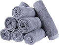 Microfiber Facial Cloths (Facial Towels), 8 Pack (12 x 12 inch), Super Absorbent, Quick Drying Fast, Soft, Eco-Friendly, for Facial Wash Cleansing, Make-up Removal, Baby and Travel (Grey)