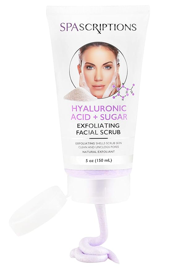 Face Exfoliating Scrub Hyaluronic Acid & Sugar Face Wash - 5 Oz