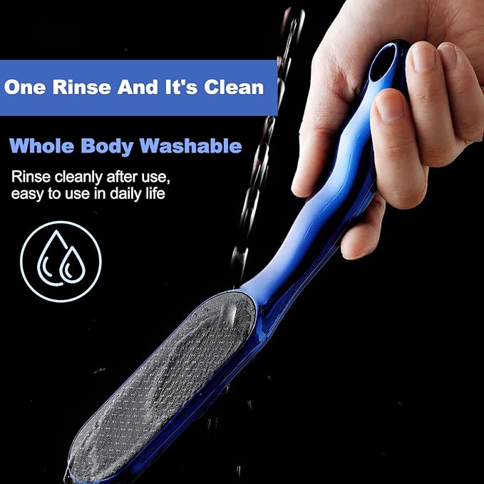 2pcs Hard Skin Remover Nano-Glass Foot File, Nano Glass Foot File with Non-Slip Ergonomic Handle, Professional Foot Care Tools (Gold+Blue)