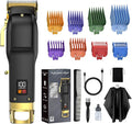 Hair Clippers for Men, Cordless Hair Trimmer Set with 8 Color-Coded Guard, Clippers for Hair Cutting, Beard Trimmer, Barber Accessories for Face, Neck & Manscaping, Ideal Gift, 15Pcs