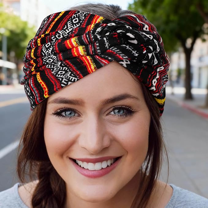 DRESHOW 4 Pack Turban Headbands for Women Wide Vintage Head Wraps Knotted Cute Hair Band Accessories
