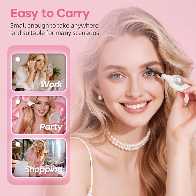 Heated Eyelash Curler, 3 in 1 Heated Lash Curlers Electric Lash Curler Eyelash Curlers Heated for Women, 3 Heat Modes Makeup Tools with USB-C Rechargeable, 24H Curl