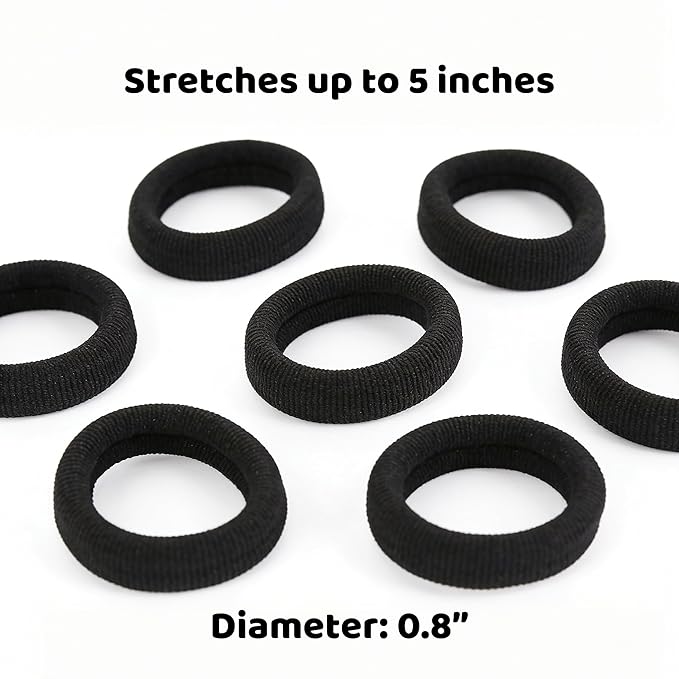 500 Psc Baby Hair Ties,Soft Cotton Toddler Hair Ties,Small Seamless Hair Bands for Girls and Kids,Black Hair Elastics Ponytail Holders