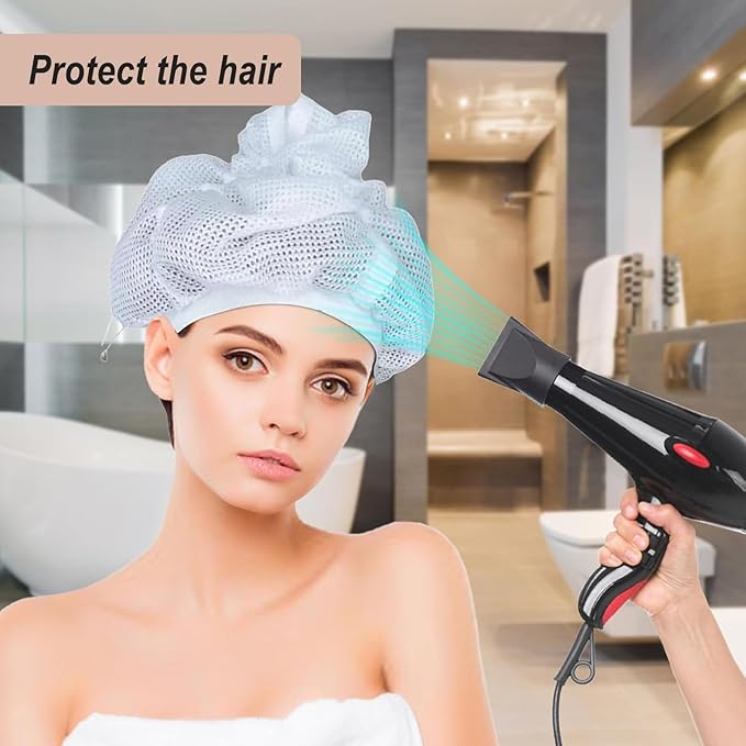Net Plopping Cap,Hair Cover for Sleeping Soft Elastic Band Mesh Cap,Womens Bonnets for Hair Sleeping,（total 2pcs)