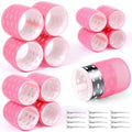 Thermal Jumbo Rollers Hair Curlers Set with Clips - 24 Large Self-Grip Rollers for Volume and Curls on Long, Medium, Short Hair (63mm, 48mm, 36mm)