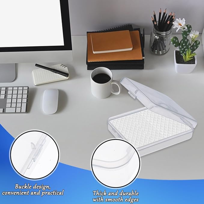 4 Pcs Clear Portable Cotton Swab Ball Holder Travel Cotton Pad Holder Dispenser Cosmetic Sponge Storage Box with Transparent Lid Storage Jar Cosmetic Pad Container Dental Floss Box